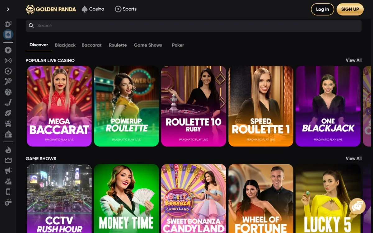 Casino live Golden Panda : tables Vivo Gaming BetGames Mancala